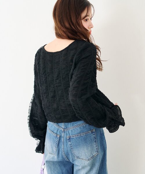 Kastane（カスタネ）の「チュールリボンブラウス（シャツ/ブラウス・レディース・アイボリー/ブラック・FREE）」の11枚目の写真