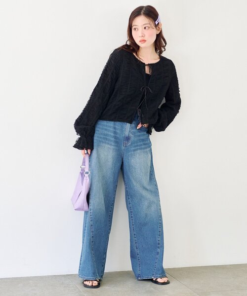 Kastane（カスタネ）の「チュールリボンブラウス（シャツ/ブラウス・レディース・アイボリー/ブラック・FREE）」の12枚目の写真