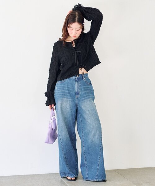 Kastane（カスタネ）の「チュールリボンブラウス（シャツ/ブラウス・レディース・アイボリー/ブラック・FREE）」の13枚目の写真