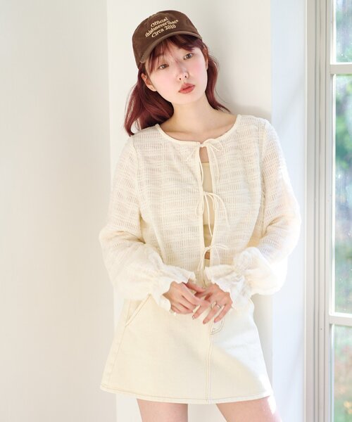 Kastane（カスタネ）の「チュールリボンブラウス（シャツ/ブラウス・レディース・アイボリー/ブラック・FREE）」の17枚目の写真