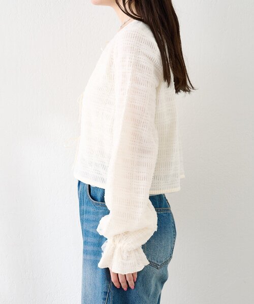 Kastane（カスタネ）の「チュールリボンブラウス（シャツ/ブラウス・レディース・アイボリー/ブラック・FREE）」の5枚目の写真