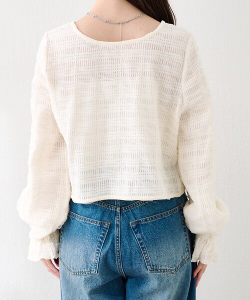 Kastane（カスタネ）の「チュールリボンブラウス（シャツ/ブラウス・レディース・アイボリー/ブラック・FREE）」の6枚目の写真