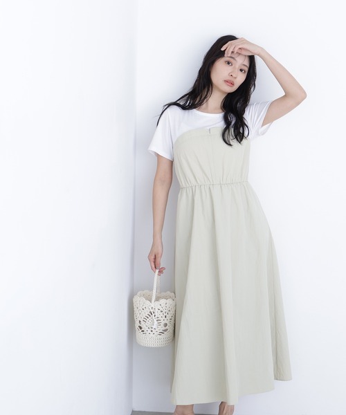 N.(N. Natural Beauty Basic)(エヌエヌナチュラルビューティーベーシック)の「ビスチェドッキングワンピース(ワンピース・レディース・ブラック/サンドベージュ/ベージュ系その他・MEDIUM/P/S)」の1枚目の写真