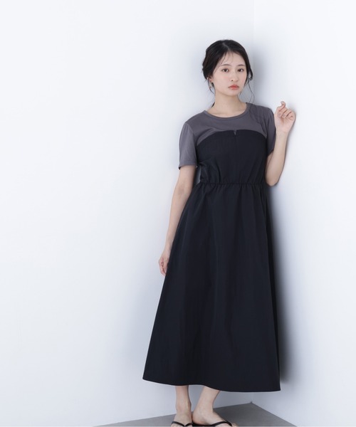 N.(N. Natural Beauty Basic)(エヌエヌナチュラルビューティーベーシック)の「ビスチェドッキングワンピース(ワンピース・レディース・ブラック/サンドベージュ/ベージュ系その他・MEDIUM/P/S)」の2枚目の写真