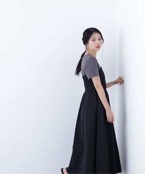 N.(N. Natural Beauty Basic)(エヌエヌナチュラルビューティーベーシック)の「ビスチェドッキングワンピース(ワンピース・レディース・ブラック/サンドベージュ/ベージュ系その他・MEDIUM/P/S)」の5枚目の写真