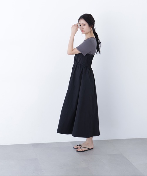 N.(N. Natural Beauty Basic)(エヌエヌナチュラルビューティーベーシック)の「ビスチェドッキングワンピース(ワンピース・レディース・ブラック/サンドベージュ/ベージュ系その他・MEDIUM/P/S)」の7枚目の写真