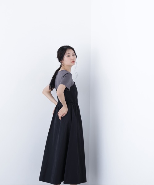 N.(N. Natural Beauty Basic)(エヌエヌナチュラルビューティーベーシック)の「ビスチェドッキングワンピース(ワンピース・レディース・ブラック/サンドベージュ/ベージュ系その他・MEDIUM/P/S)」の8枚目の写真