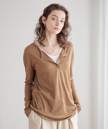 bijorie | 【bijorie】ヘンリーネック長袖シアートップス(Tシャツ/カットソー)