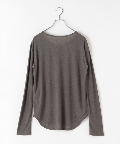 bijorie（ビジュリィ）の「【bijorie】ヘンリーネック長袖シアートップス（Tシャツ/カットソー・レディース・ブラウン/チャコール/オフホワイト・FREE）」の8枚目の写真