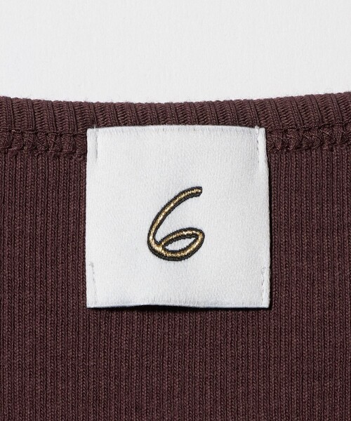 6(ロク)の「<6(ROKU)>コットン クロップド タンクトップ(タンクトップ・レディース・ブラック/ブラウン系・FREE)」の5枚目の写真