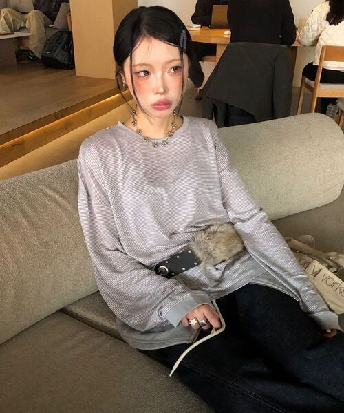 SUNBURNPROJECT（サンバーンプロジェクト）の「58 EASY LONG SLEEVE TOP, GRAY（Tシャツ/カットソー・レディース・その他・FREE）」の4枚目の写真