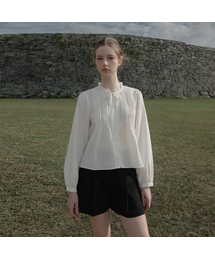 Ribbon Ruffle Blouse [Ivory]