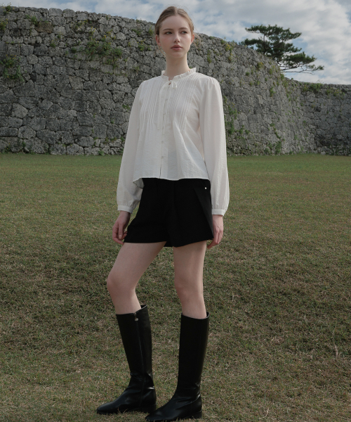 DEHEVE（デヘヴェ）の「Ribbon Ruffle Blouse [Ivory]（シャツ/ブラウス・レディース・アイボリー・FREE）」の5枚目の写真