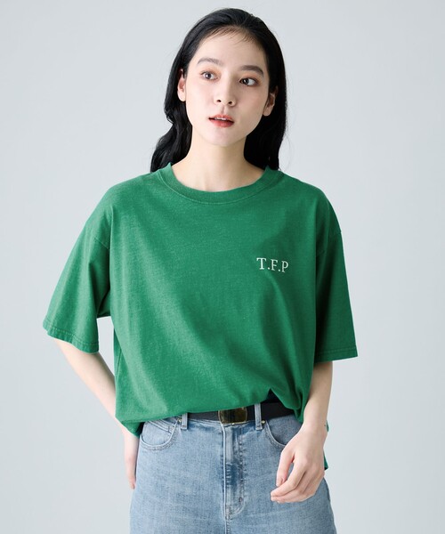 ANY(エニィ)の「ピグメントアソートロゴTシャツ(Tシャツ/カットソー・レディース・グリーン系1/グレー系/アイボリー系1/ベージュ系・F)」の8枚目の写真