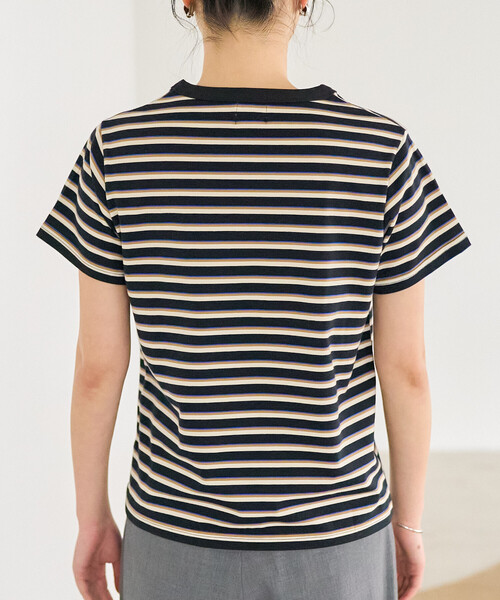 FREAK'S STORE（フリークスストア）の「＜新色追加＞FRUIT OF THE LOOM × FREAK'S STORE/フルーツオブザルーム 別注 ベーシック ボーダー半袖Tシャツ（Tシャツ/カットソー・レディース・オフホワイト/ピンク/サックスブルー/ブラック/レンガ・MEDIUM/SMALL）」の12枚目の写真