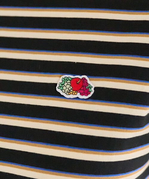 FREAK'S STORE（フリークスストア）の「＜新色追加＞FRUIT OF THE LOOM × FREAK'S STORE/フルーツオブザルーム 別注 ベーシック ボーダー半袖Tシャツ（Tシャツ/カットソー・レディース・オフホワイト/ピンク/サックスブルー/ブラック/レンガ・MEDIUM/SMALL）」の9枚目の写真