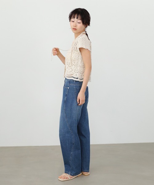 Bab(バブ)の「【羽織にもおすすめ】クロシェ半袖トップス/リボンセット(カーディガン/ボレロ・レディース・ホワイト系その他/ブラック・FREE)」の10枚目の写真