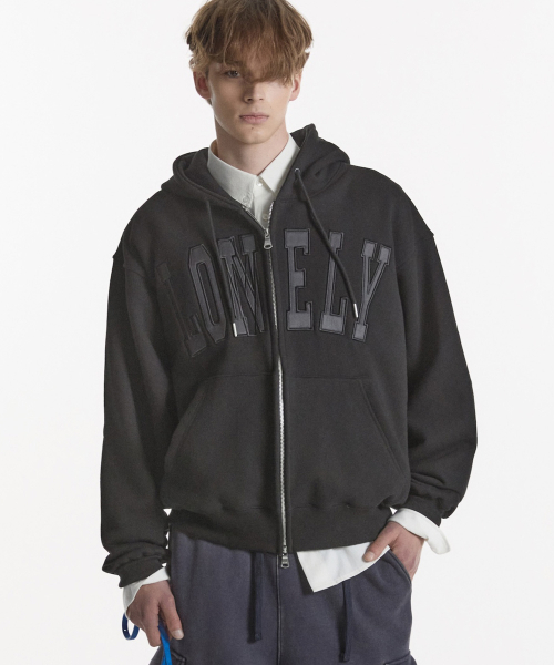 NOHANT HOODIE ZIP-UP パーカー　L size MUSINSA | NOHANT LONELY/LOVELY SALT WASHING HOODIE ZIP-UP INDIGO BLUE
