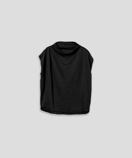 kha:ki(カーキ)の「「KHA:KI / カーキ」リネンドレープネックトップ(Tシャツ/カットソー・レディース・ブラック/オフホワイト/オリーブ/ライトベージュ・1)」の3枚目の写真