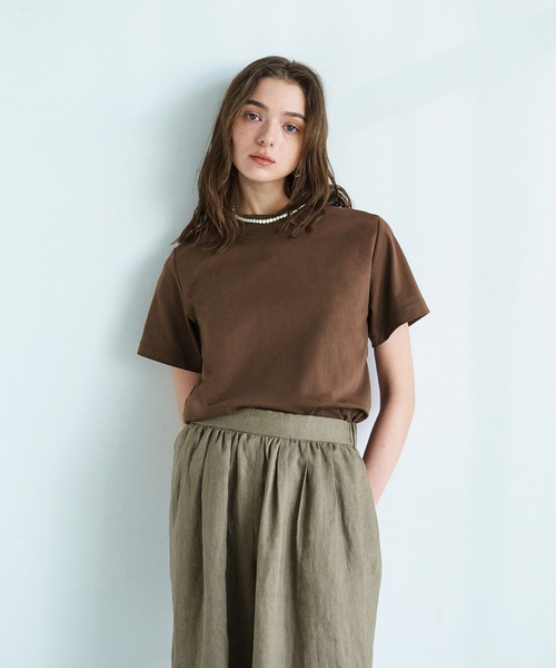 N.O.R.C（ノーク）の「【マルチファンクション】Tシャツ（Tシャツ/カットソー・レディース・ピンク/ダークブラウン/ブラック/サックスブルー/オフホワイト/チャコール・S/M）」の4枚目の写真