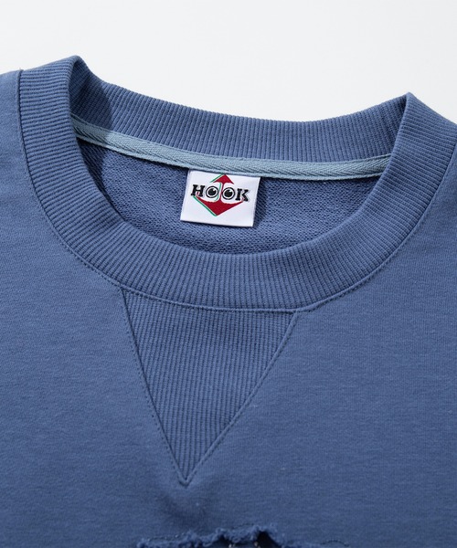 HOOK（フック）の「HOOK -original-　フラワークラフト刺繍 クルーネックスウェット（スウェット・メンズ・グレー/ネイビー・XL/M/L）」の12枚目の写真