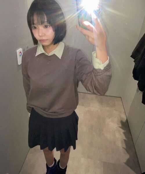 MUSINSA STANDARD WOMAN（ムシンサスタンダードウーマン）の「ウィメンズスリムフィットクロップシャツ[ペイルグリーン]（シャツ/ブラウス・レディース・その他・X-SMALL/LARGE/MEDIUM/SMALL）」の2枚目の写真