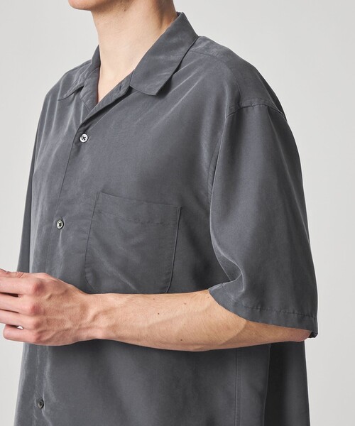 Steven Alan（スティーブンアラン）の「＜Steven Alan＞ ドレープ オープンカラー ショートスリーブ シャツ BOX（シャツ/ブラウス・メンズ・ダークグレー/ダークグリーン/オフホワイト・XL/L/M/S）」の9枚目の写真