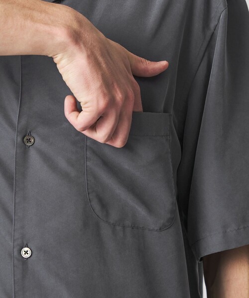 Steven Alan（スティーブンアラン）の「＜Steven Alan＞ ドレープ オープンカラー ショートスリーブ シャツ BOX（シャツ/ブラウス・メンズ・ダークグレー/ダークグリーン/オフホワイト・XL/L/M/S）」の11枚目の写真