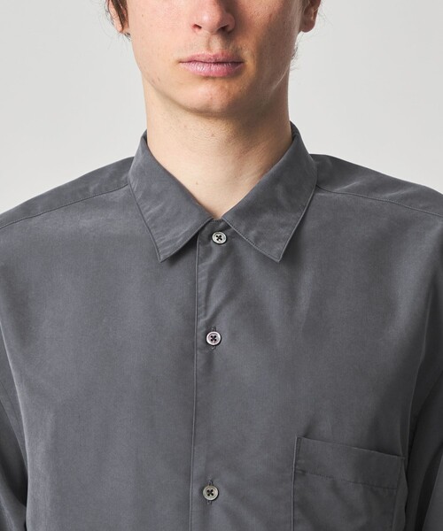 Steven Alan スティーブンアラン シャツ Steven Alan＞ ドレープ オープンカラー ショートスリーブ シャツ BOX