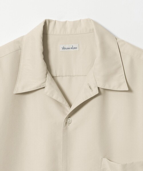 Steven Alan＞ ドレープ オープンカラー ショートスリーブ シャツ BOX