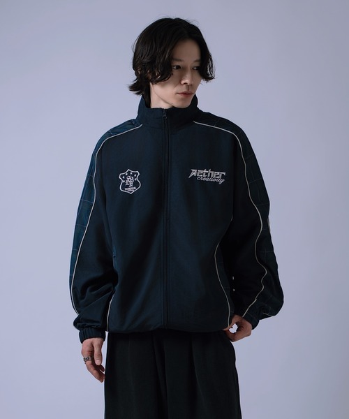 improves（インプローブス）の「総柄切替 トラックジャケット（ブルゾン・メンズ・グレー/ネイビー/ブラック・LARGE/SMALL）」の3枚目の写真