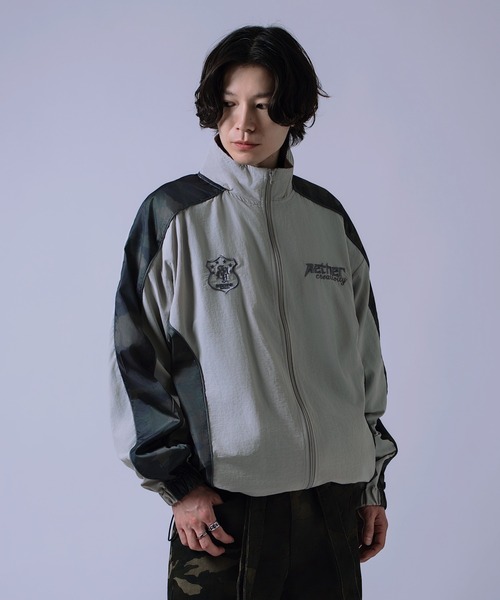 improves（インプローブス）の「総柄切替 トラックジャケット（ブルゾン・メンズ・グレー/ネイビー/ブラック・LARGE/SMALL）」の2枚目の写真