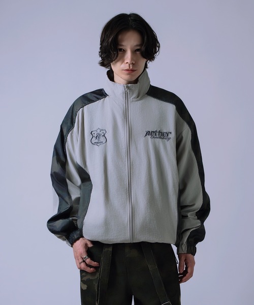 improves（インプローブス）の「総柄切替 トラックジャケット（ブルゾン・メンズ・グレー/ネイビー/ブラック・LARGE/SMALL）」の9枚目の写真