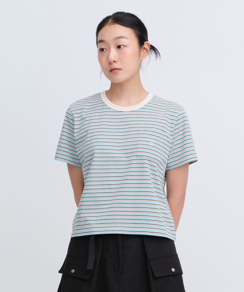 UNIFORM BRIDGE(ユニフォームブリッジ)の「ubc multi stripe s/s t-shirt(womens) mint(Tシャツ/カットソー・レディース・その他・SMALL/MEDIUM)」の1枚目の写真