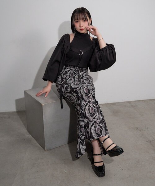 Mavie..7(メヴィセットゥ)の「【Mavie..7】【2サイズ展開】アート柄マーメイドスカート(スカート・レディース・ブラック/グレー/ブルー・SMALL/MEDIUM)」の20枚目の写真