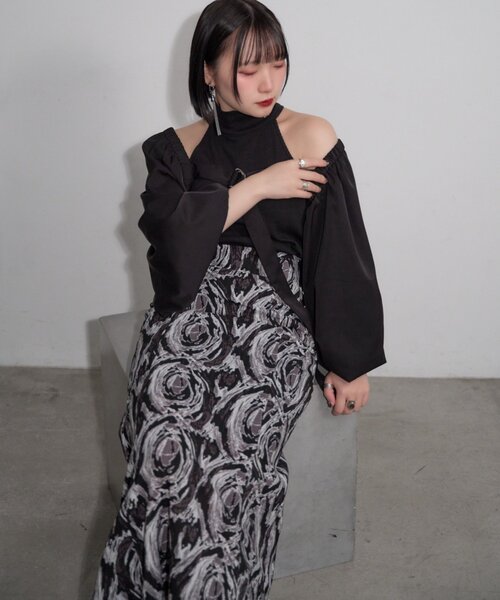 Mavie..7(メヴィセットゥ)の「【Mavie..7】【2サイズ展開】アート柄マーメイドスカート(スカート・レディース・ブラック/グレー/ブルー・SMALL/MEDIUM)」の21枚目の写真