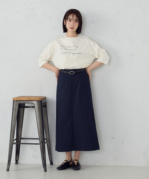 COMME CA ISM(コムサイズム)の「6部袖 ロゴTシャツ(Tシャツ/カットソー・レディース・アイボリー/サックスブルー/ネイビー/杢グレー・SMALL/MEDIUM/LARGE)」の18枚目の写真