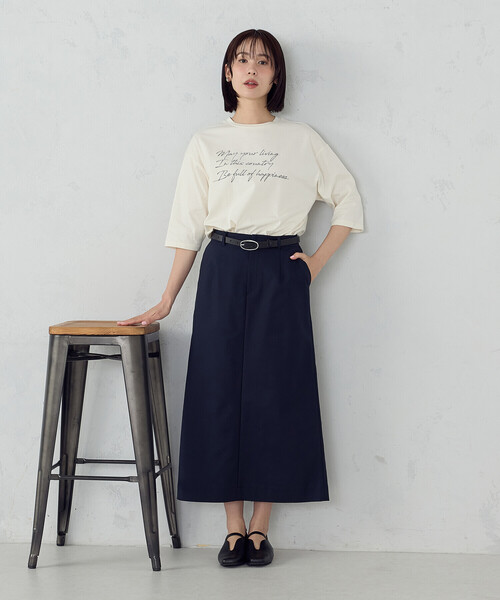 COMME CA ISM(コムサイズム)の「6部袖 ロゴTシャツ(Tシャツ/カットソー・レディース・アイボリー/サックスブルー/ネイビー/杢グレー・SMALL/MEDIUM/LARGE)」の17枚目の写真
