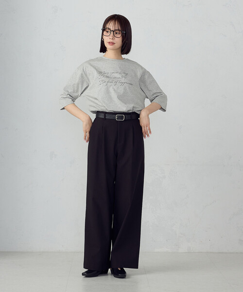 COMME CA ISM(コムサイズム)の「6部袖 ロゴTシャツ(Tシャツ/カットソー・レディース・アイボリー/サックスブルー/ネイビー/杢グレー・SMALL/MEDIUM/LARGE)」の15枚目の写真