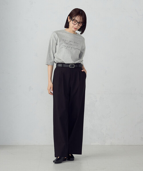 COMME CA ISM(コムサイズム)の「6部袖 ロゴTシャツ(Tシャツ/カットソー・レディース・アイボリー/サックスブルー/ネイビー/杢グレー・SMALL/MEDIUM/LARGE)」の14枚目の写真