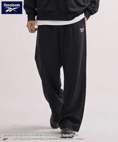 Reebok（リーボック）の「【karlas別注】Reebok リーボック タックワイドパンツ スウェットパンツ イージーパンツ（スウェットパンツ・メンズ・ブラック/杢グレー・M/L/LL）」の2枚目の写真