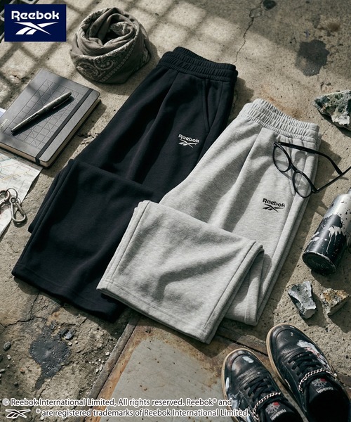 Reebok（リーボック）の「【karlas別注】Reebok リーボック タックワイドパンツ スウェットパンツ イージーパンツ（スウェットパンツ・メンズ・ブラック/杢グレー・M/L/LL）」の3枚目の写真