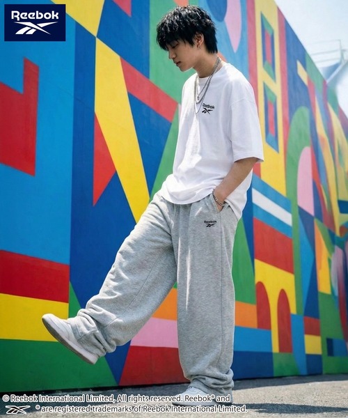 Reebok（リーボック）の「【karlas別注】Reebok リーボック タックワイドパンツ スウェットパンツ イージーパンツ（スウェットパンツ・メンズ・ブラック/杢グレー・M/L/LL）」の13枚目の写真