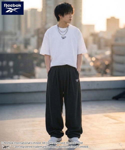 Reebok（リーボック）の「【karlas別注】Reebok リーボック タックワイドパンツ スウェットパンツ イージーパンツ（スウェットパンツ・メンズ・ブラック/杢グレー・M/L/LL）」の7枚目の写真