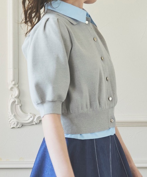 SWINGLE（スウィングル）の「シャツレイヤードニットプルオーバー（ニット/セーター・レディース・ライトグレー・FREE）」の2枚目の写真