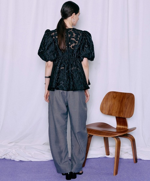 MAISON SPECIAL(メゾンスペシャル)の「Sheer Suiting Easy Pants/シアースーチングイージーパンツ(その他パンツ・レディース・ホワイト/グレー・38/36)」の22枚目の写真