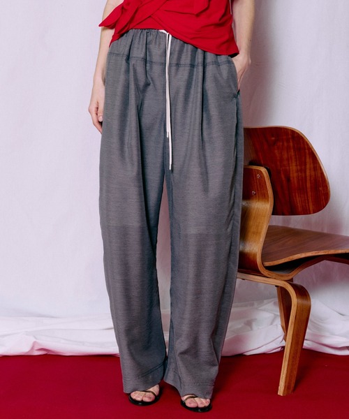 MAISON SPECIAL(メゾンスペシャル)の「Sheer Suiting Easy Pants/シアースーチングイージーパンツ(その他パンツ・レディース・ホワイト/グレー・38/36)」の5枚目の写真