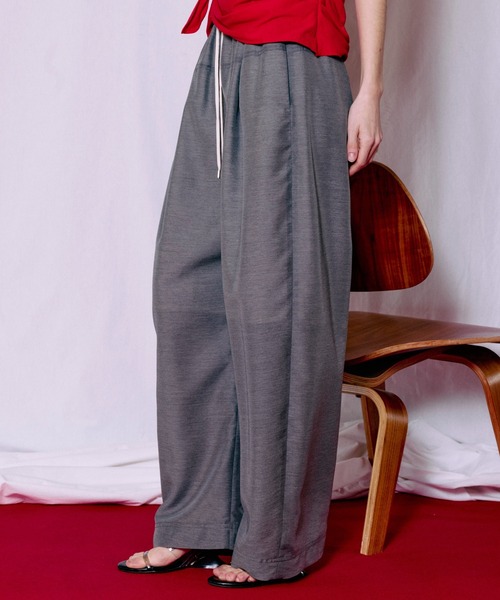 MAISON SPECIAL(メゾンスペシャル)の「Sheer Suiting Easy Pants/シアースーチングイージーパンツ(その他パンツ・レディース・ホワイト/グレー・38/36)」の7枚目の写真