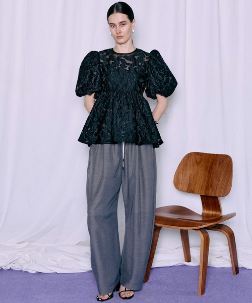 MAISON SPECIAL(メゾンスペシャル)の「Sheer Suiting Easy Pants/シアースーチングイージーパンツ(その他パンツ・レディース・ホワイト/グレー・38/36)」の19枚目の写真