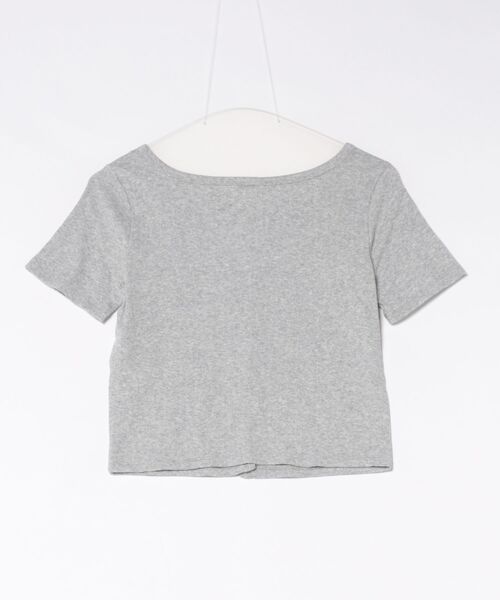 coca(coca)(コカ)の「リブ半袖カーディガン(カーディガン/ボレロ・レディース・グレー/ブラック・M/L/S)」の22枚目の写真